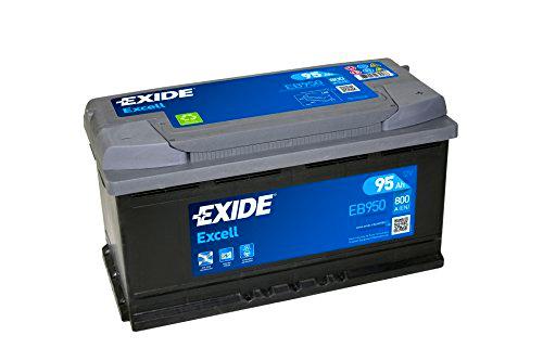 Exide Excell EB950 95Ah - Batería de coche (no requiere mantenimiento)