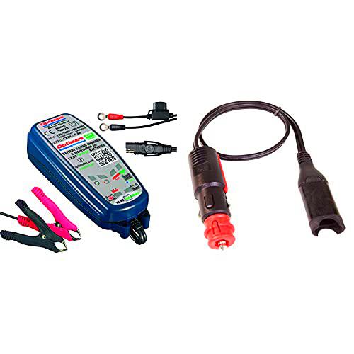 Tecmate Tm-470 Cargador Baterías Optimate 0,8 Lithium + O2 Conector Cargador Optimate Toma De Mechero