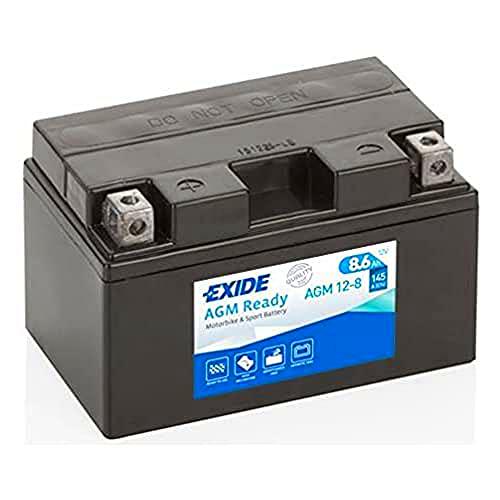 Exide AGM12-8 Bike AGM Cierre 12 V 8,6 Ah 145 A, Negro