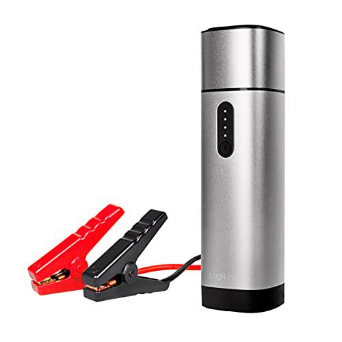 LogiLink PA0266 - Batería Externa de 10000 mAh, arrancador de Coche con Cable de Pinza de Arranque