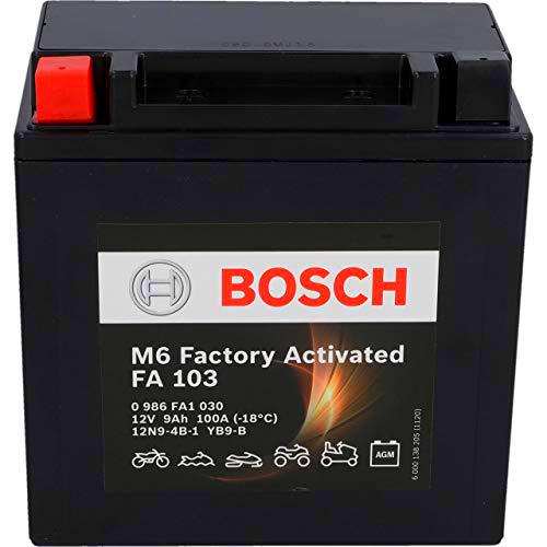 Bosch 0986FA1030 Batería de Motocicleta 9 Ah 100 A Gel Tecnología Batería de Arranque en Calidad OEM