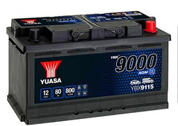 Yuasa YBX9115 Batería de coche AGM Start Stop Plus 12V 80Ah 800A