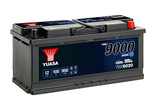 Yuasa YBX9020 Batería de coche AGM Start Stop Plus 12V 105Ah 950A