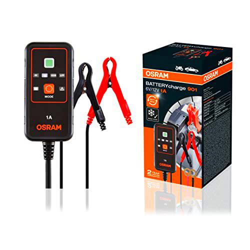 OSRAM BATTERYcharge 901 - Dispositivo de mantenimiento de batería para coche de 6 V y 12 V