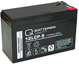 QBatteries 12LCP-9 - Batería de Plomo (12 V, 9 Ah, Ciclo Profundo, VRLA