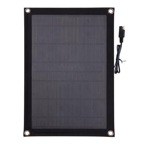 Cargador solar de goteo Technaxx de 12V y 10W, panel solar portátil TX-209 con pinzas para batería y enchufe para encendedor de 12V