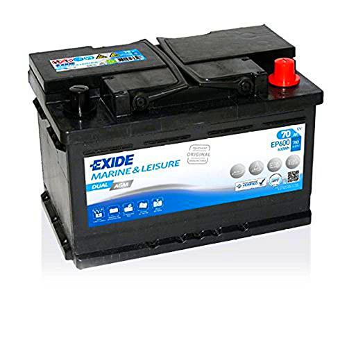 BATERÍA 12V/70AH - 760 CCA DUAL AGM EXIDE EP600