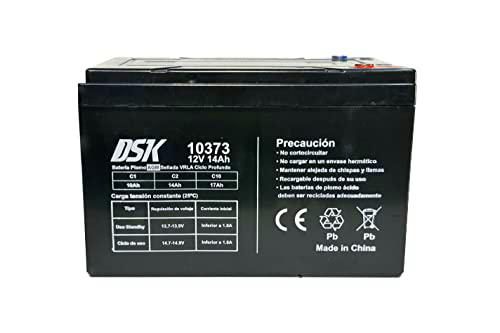 DSK 10373 - Batería de Plomo AGM Recargable y Sellada VRLA de Ciclo Profundo 12V y 14Ah