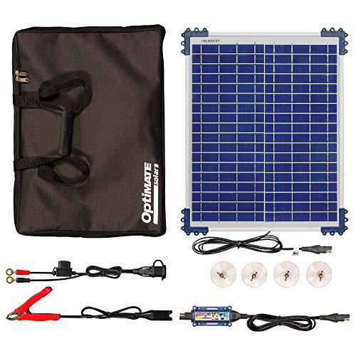 Optimate Solar Duo 20W Travel Kit, TM522-D2TK, Cargador-mantenedor Solar con Modo de recuperación para baterías Selladas de 12V / 12.8V y 1.67A en 6 Fases