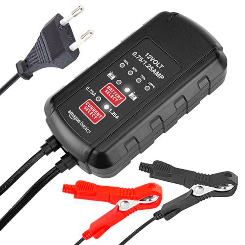 Amazon Basics Cargador de batería 0.75A/1.25A DC Inteligente automático 12V Battery Maintainer