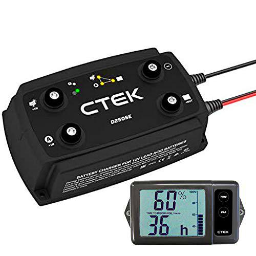 CTEK Cargador baterías D250SE MPPT con Monitor Bateria Sistema de Carga Fuera de Red 20A Solar y Alternador