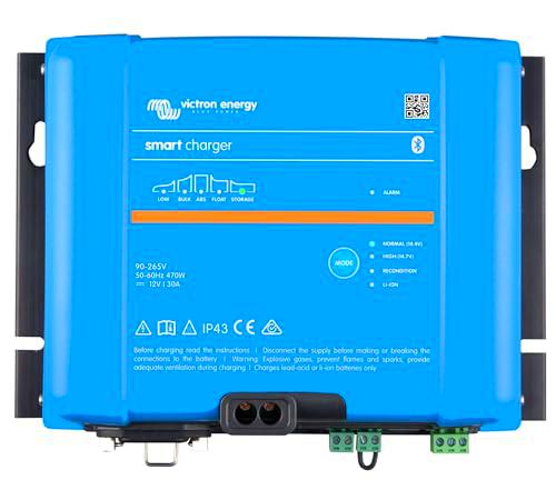 Victron Energy Smart IP43 24-Voltios 16 amperios 230V (1+1) Salida Cargador de Batería, Bluetooth