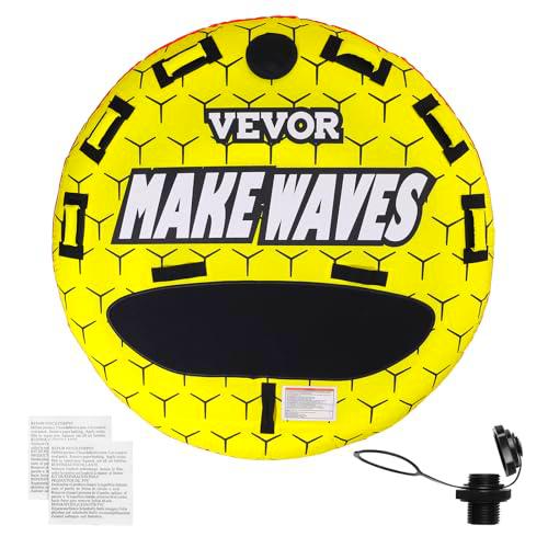 VEVOR Almohadilla Inflable con Tubo Remolcable, Carga de 231kg 1-3 Pasajeros Tubos Remolcables Redondos para Deporte Acuático de 1600mm para Barcos