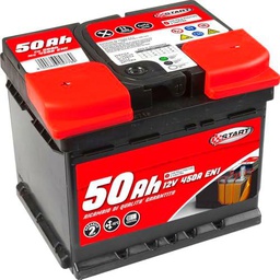 Batería de coche 50 Ah, 12 V, 450 A, polo positivo izquierdo, caja L1B