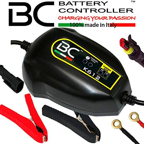 BC Battery Controller BC K612, Cargador de baterías y Mantenedor inteligente para todas las Baterías de Coche y Moto (también Vehículos Históricos) 6V/12V de Plomo-Ácido, 1A