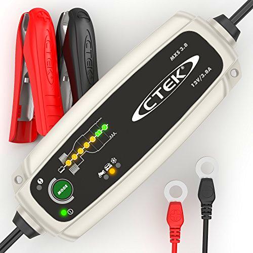 CTEK MXS Cargador Totalmente automático (Carga, Mantiene y reacondiciona Las baterías de Coche y Moto) 12V, 3.8 Amp