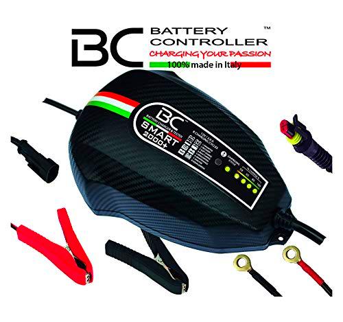 BC Battery Controller BC SMART 2000+, Cargador de baterías y Mantenedor Inteligente para todas las Baterías de Coche y Moto 12V de Plomo-Ácido, 2 Amp