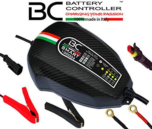 BC Battery Controller BC SMART 10000+, Cargador de baterías y Mantenedor Inteligente para todas las Baterías de Coche y Moto 12V de Plomo-Ácido, 10A/1A