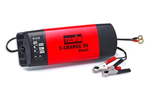 Telwin TE-807562 Cargador de Batería, Rojo y Negro