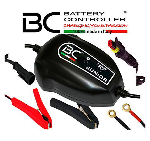 BC Battery Controller BC JUNIOR 900, Cargador de baterías y Mantenedor Inteligente para todas las Baterías de Coche y Moto 12V de Plomo-Ácido, 1 Amp