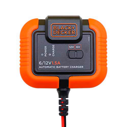 Black and Decker BXAE00021 Cargador y Mantenedor de Batería Moto Coche 6-12V 70Ah hasta 1.4 Amp